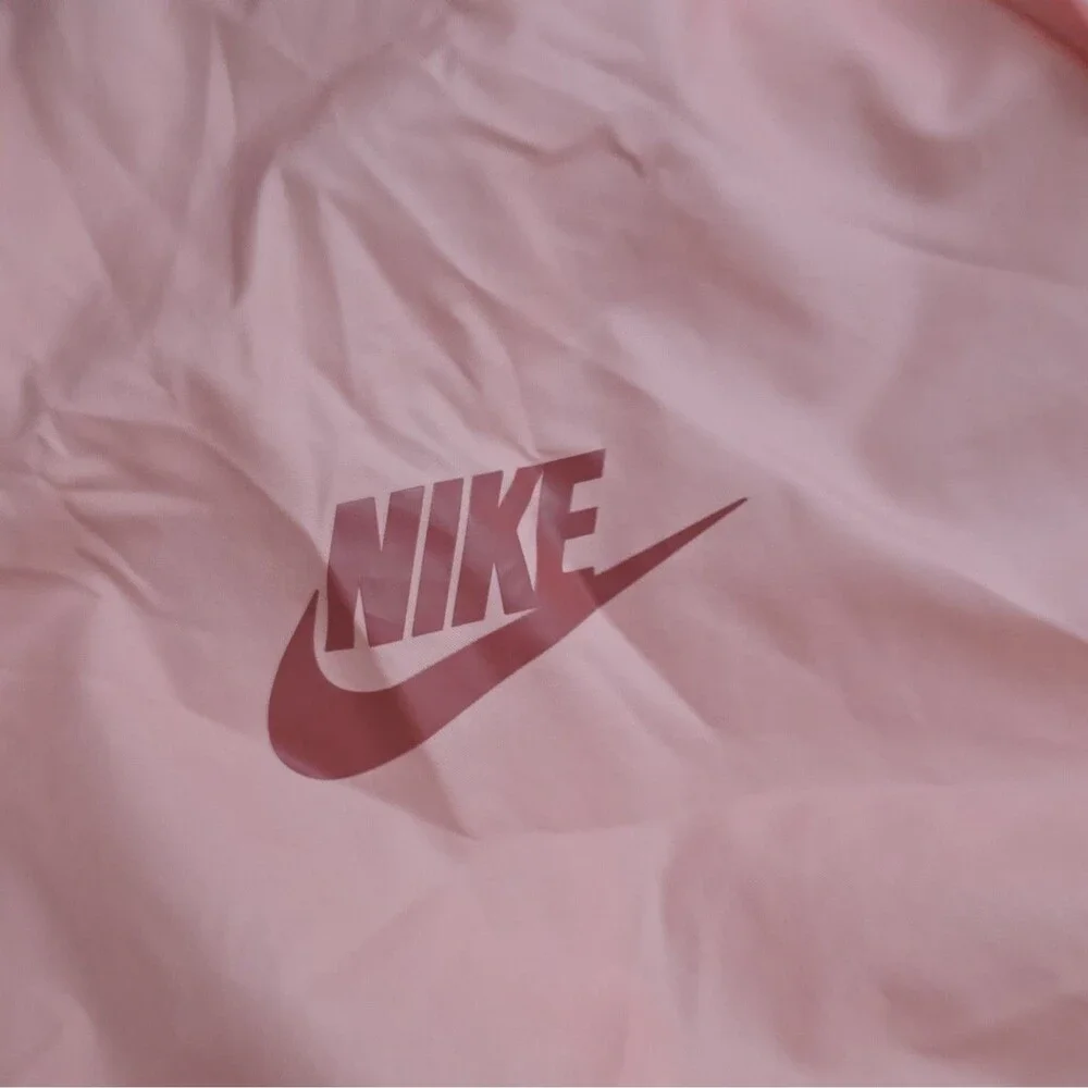 Nike Women’s Pink Hooded Full Zip Nylon Windbreaker Jacket, Size S
